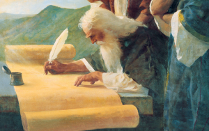 Prophet writing on scroll